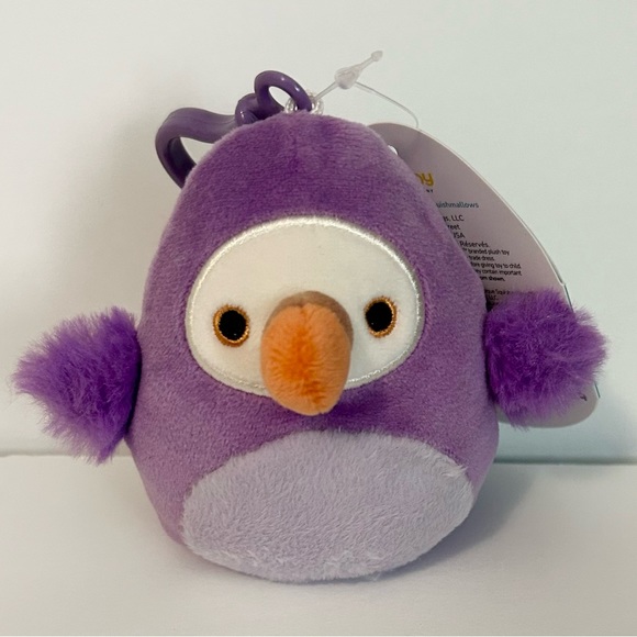 NWT Squishmallows 3.5” Neha the Purple Dodo Bird Clip Plush Keychain - Picture 1 of 3